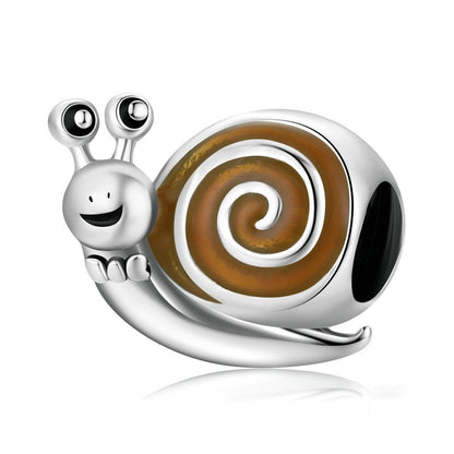 Jzora Cute Animal Mr Snail Sterling Silver Charm