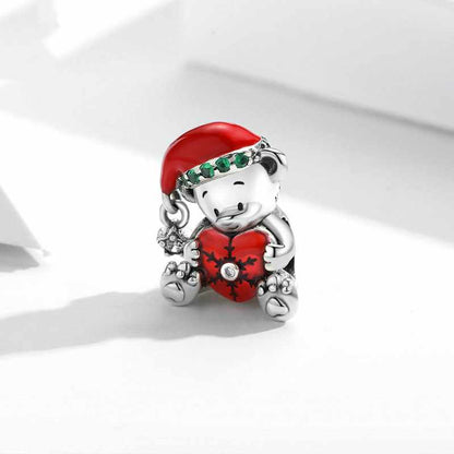 Jzora handmade Christmas bear sterling silver charms