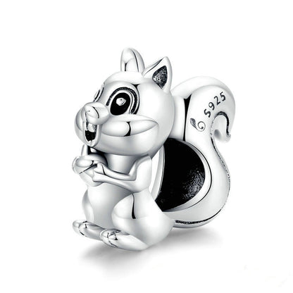 Jzora Animal Cute Squirrel Sterling Silver Charm