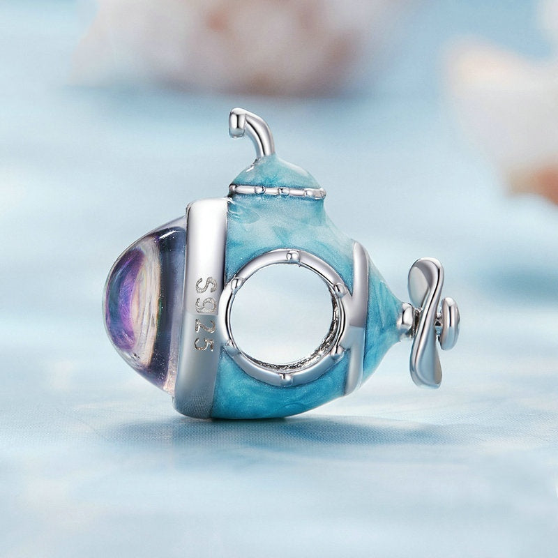 Jzora Ocean Blue Fantasy Submarine Sterling Silver Charm