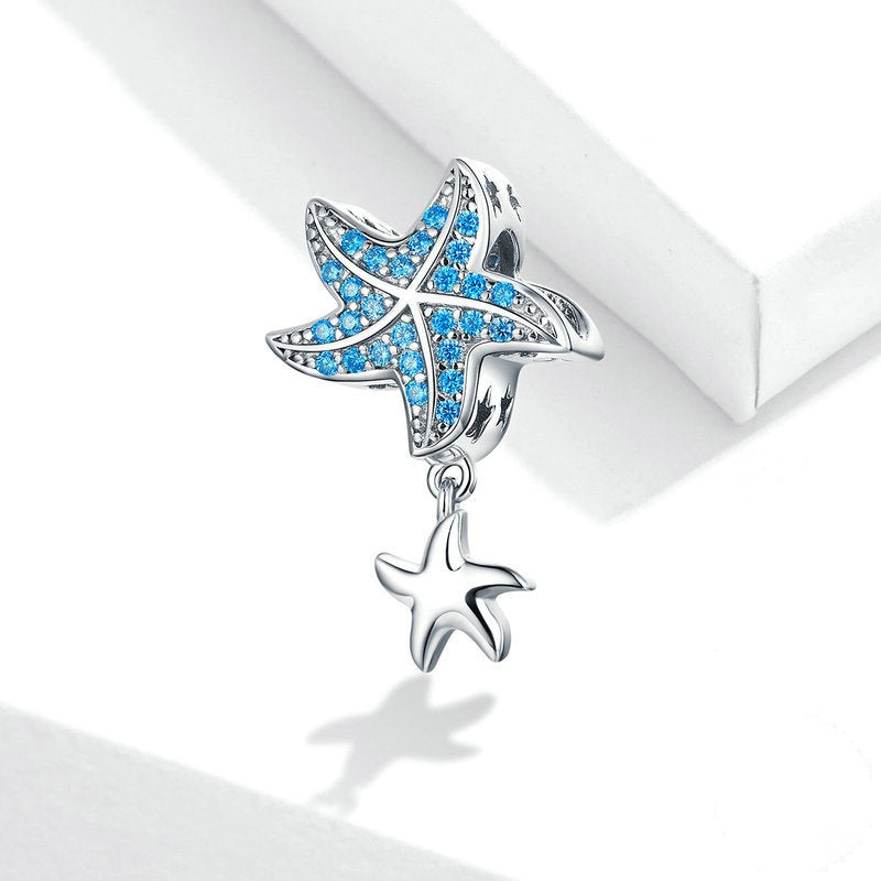 Jzora Blue Ocean Starfish Sterling Silver Charm