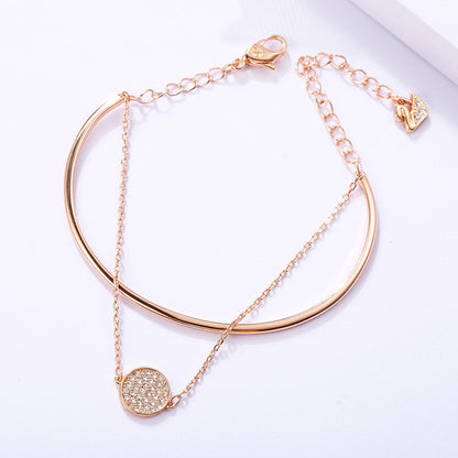 Jzora handmade 2-in-1 double layer tennis alloy bracelet