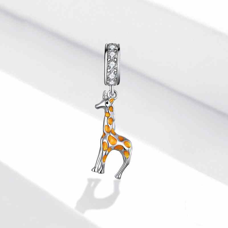 Jzora Cute Animal Spotted Giraffe Sterling Silver Charm