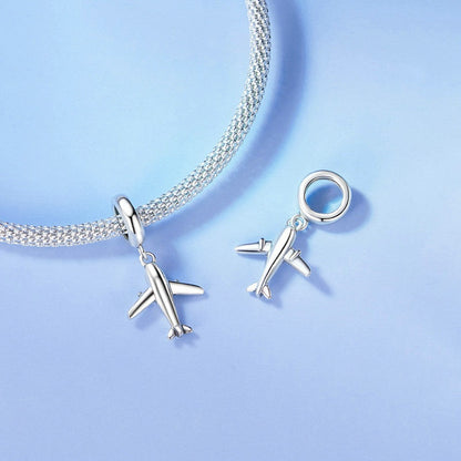 Jzora Personalized Airplane Mini Sterling Silver Charm