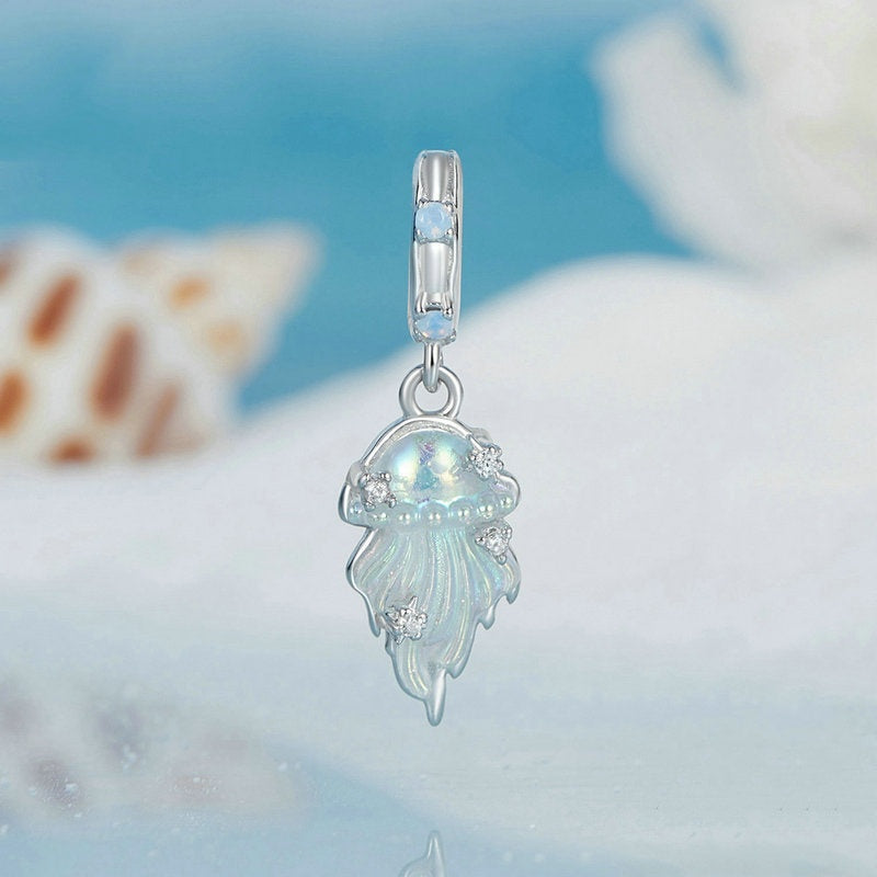 Jzora Blue Dream Jellyfish Sterling Silver Charm