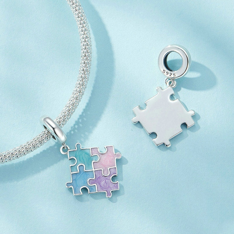 Jzora Personalised Macaroon Puzzle Sterling Silver Charm