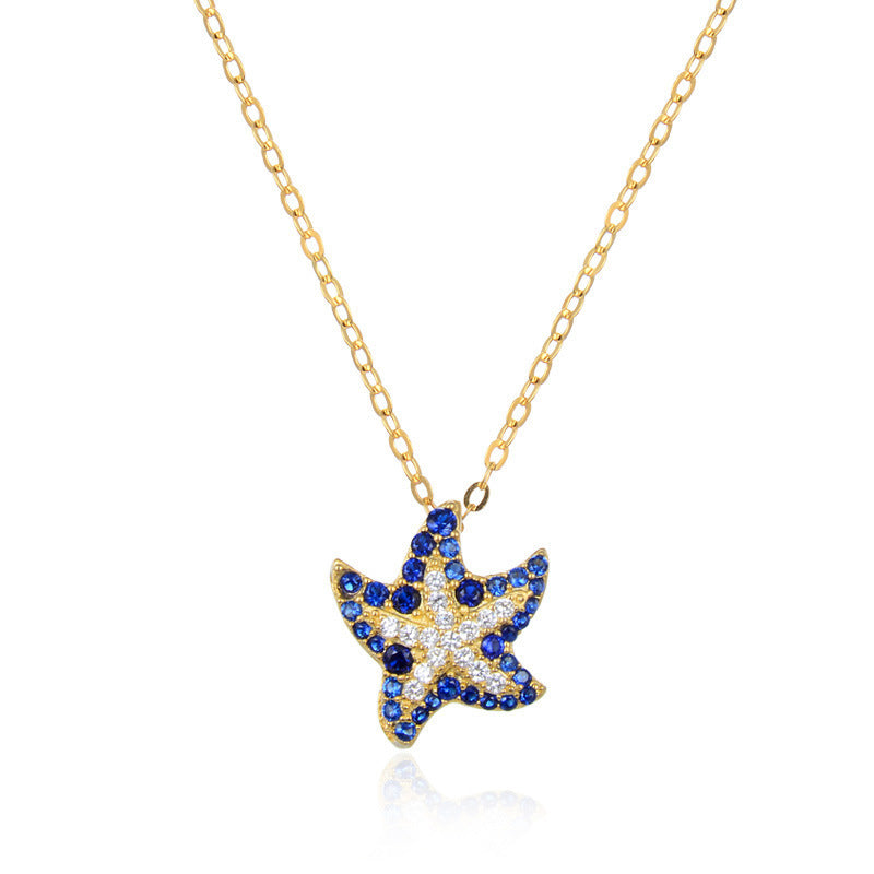 Jzora handmade fashion starfish sterling silver necklace