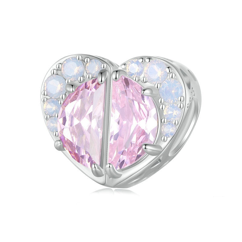 Jzora Fantasy Detachable Pink Heart Sterling Silver Charm