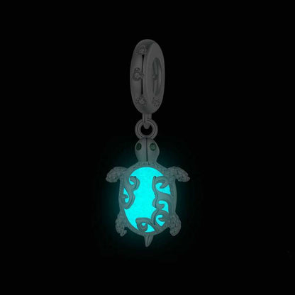 Jzora handmade glow in the dark sea turtle sterling silver charms