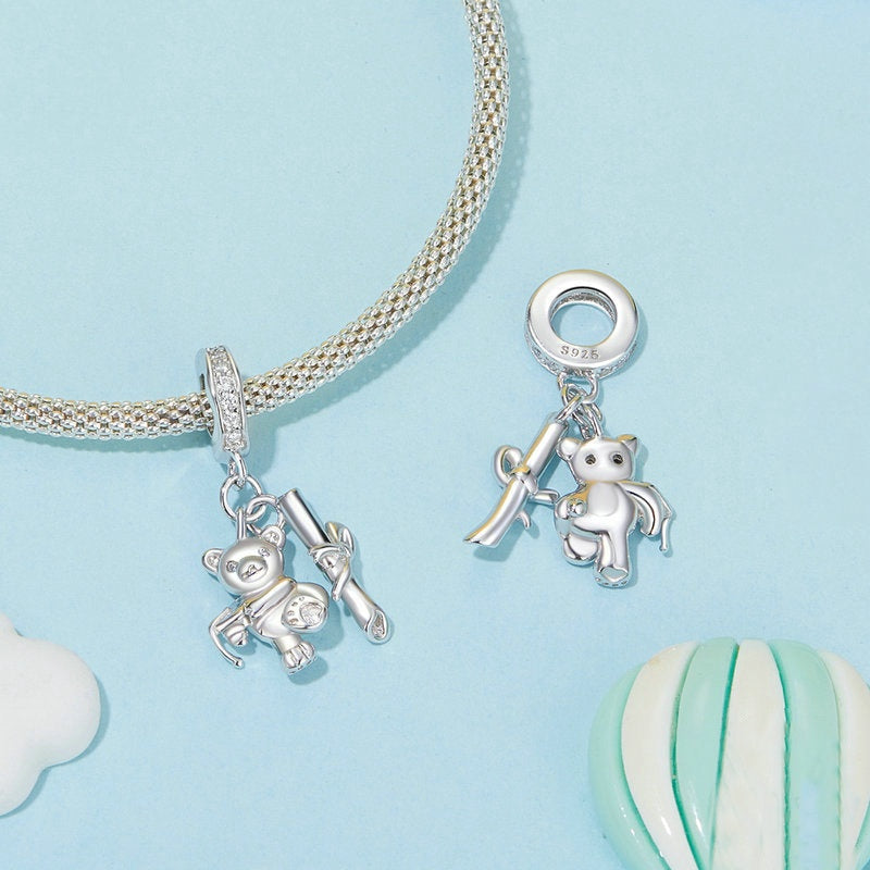 Jzora Graduation Cute Bear Animal Sterling Silver Charm