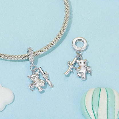 Jzora Graduation Cute Bear Animal Sterling Silver Charm