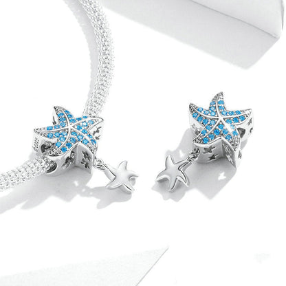 Jzora Blue Ocean Starfish Sterling Silver Charm