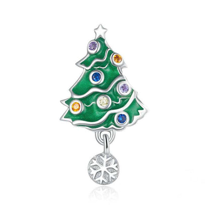 Jzora Handmade Colourful Christmas Tree Sterling Silver Charms