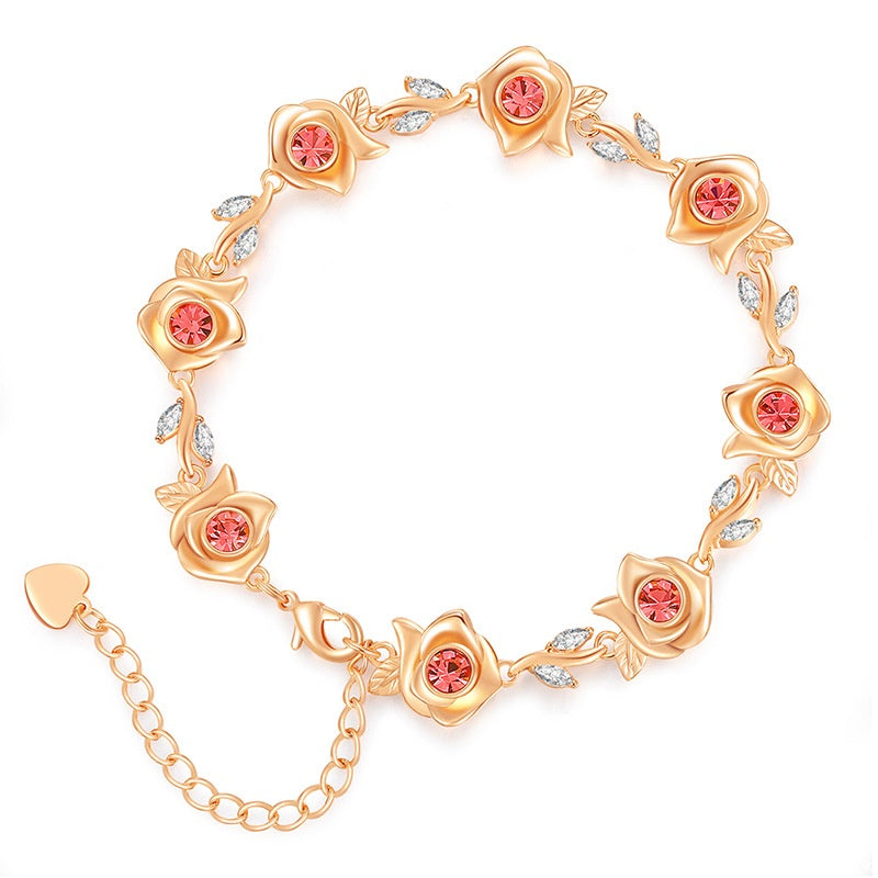 Jzora handmade rose chic tennis copper bracelet