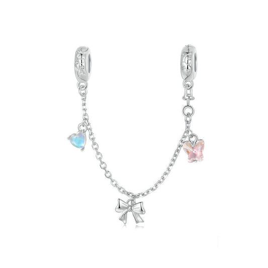 Jzora Ballet Bow Romantic Moonstone Sterling Silver Charm Accessories