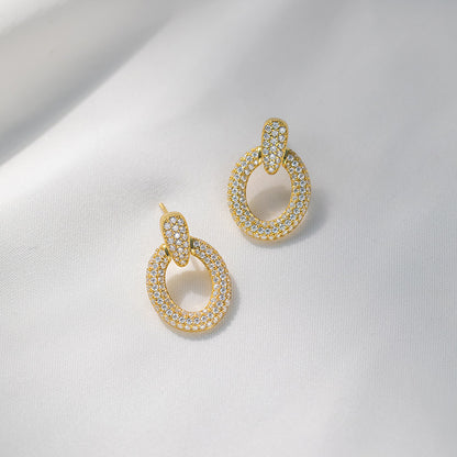 Jzora handmade gold 1.17ct hoop moissanite sterling silver earrings