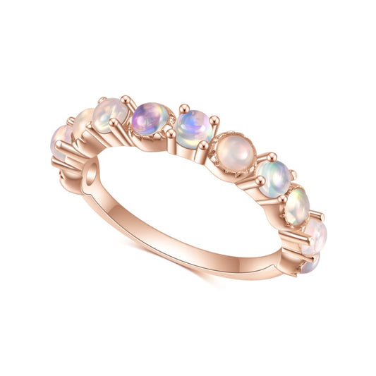 Jzora handmade rose gold luxury Opal sterling silver ring