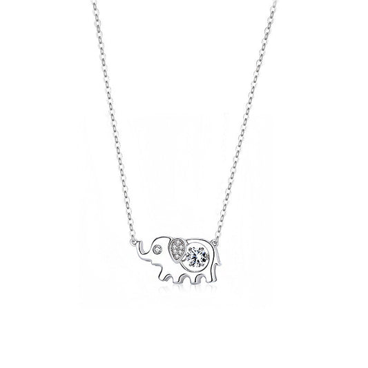 Jzora handmade creative elephant sterling silver necklace