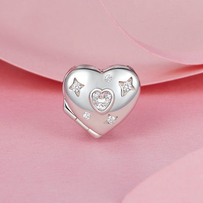 Jzora Valentine's Day Open Heart Sterling Silver Charm