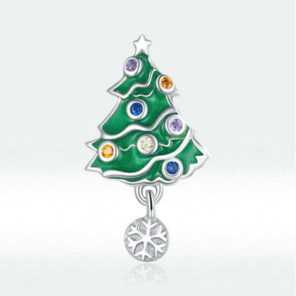 Jzora Handmade Colourful Christmas Tree Sterling Silver Charms