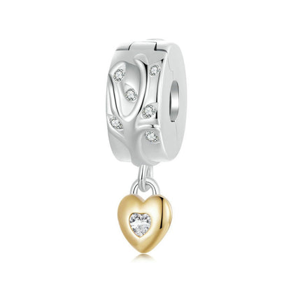 Jzora Yellow Simple Heart Tree of Life Sterling Silver Charm