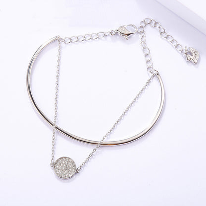 Jzora handmade 2-in-1 double layer tennis alloy bracelet