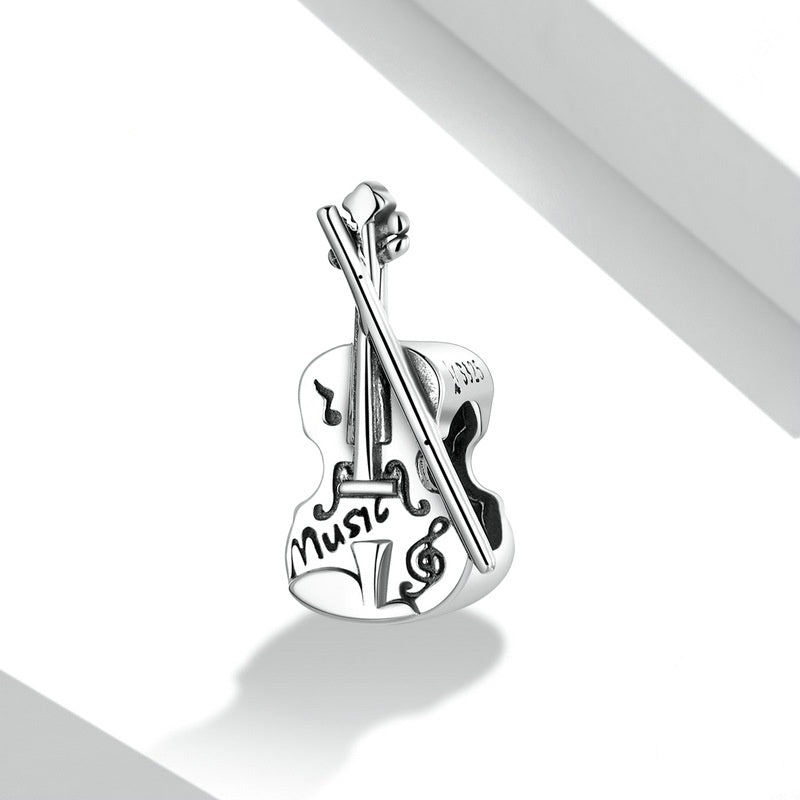 Jzora Elegant Vintage Violin Sterling Silver Charm