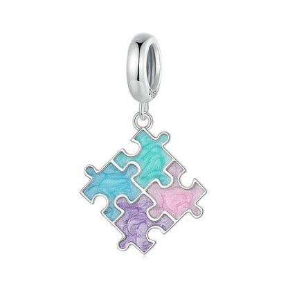 Jzora Personalised Macaroon Puzzle Sterling Silver Charm