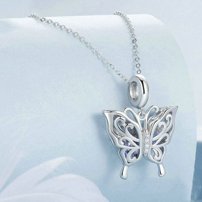 Jzora Tanzanite Vintage Hollow Butterfly Sterling Silver Charm