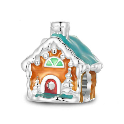 Jzora Handmade Christmas Eve Glow Iin The Dark Chalet sterling silver charms