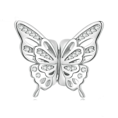 Jzora Combination Design Butterfly Multi-Wear Sterling Silver Charm