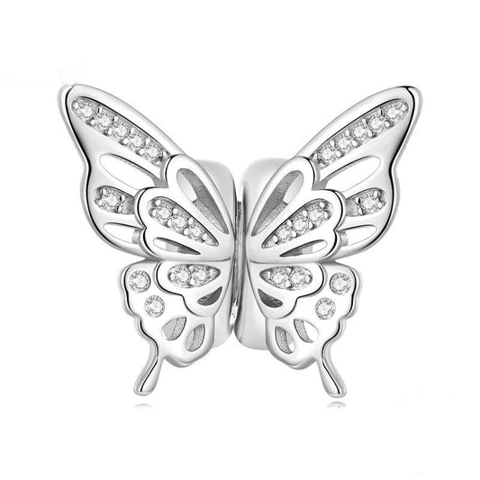 Jzora Combination Design Butterfly Multi-Wear Sterling Silver Charm