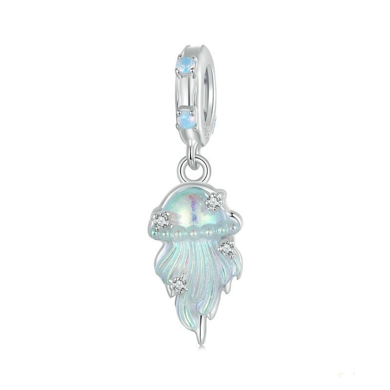 Jzora Blue Dream Jellyfish Sterling Silver Charm