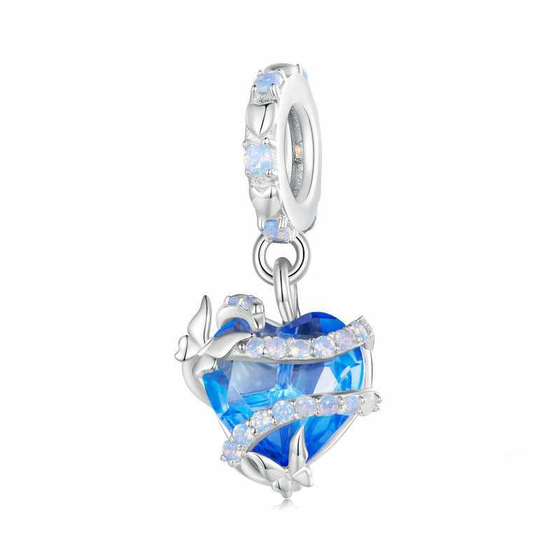 Jzora Fantasy Magic Prom Heart Sterling Silver Charm