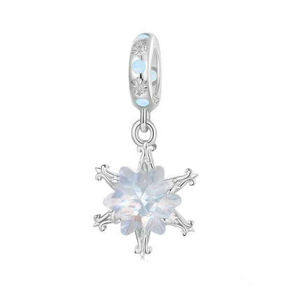 Jzora handmade Christmas Ice Flower sterling silver charms