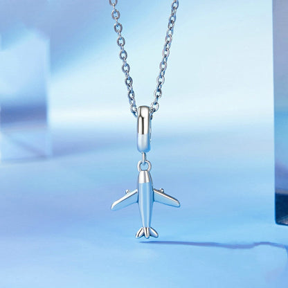 Jzora Personalized Airplane Mini Sterling Silver Charm