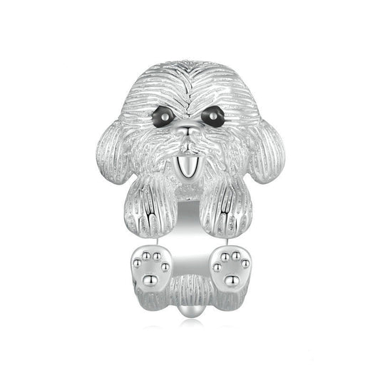 Jzora Cute Teddy Puppy Dog Animal Sterling Silver Charm