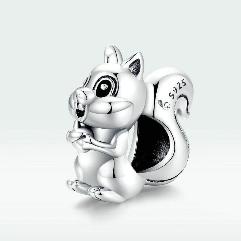 Jzora Animal Cute Squirrel Sterling Silver Charm