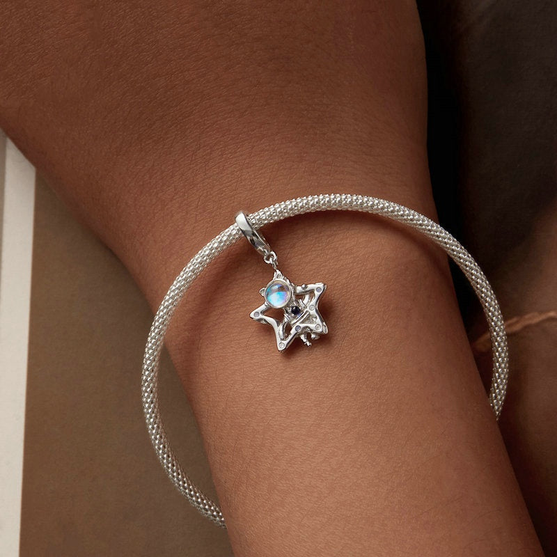 Jzora Romantic Cosmic Star Astronaut Sterling Silver Charm