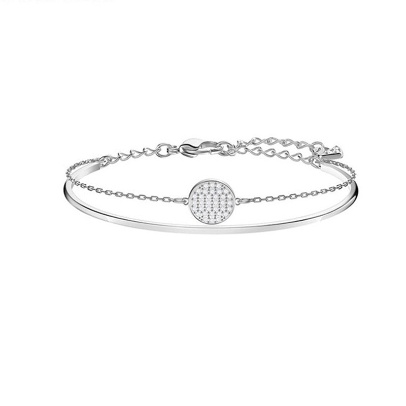 Jzora handmade 2-in-1 double layer tennis alloy bracelet