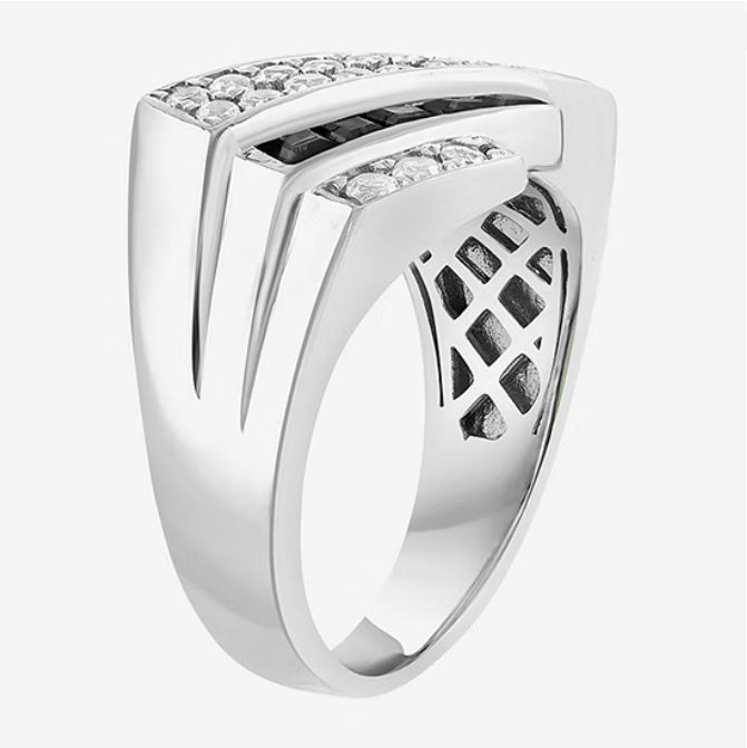 Jzora handmade sapphire round cut square fashion men's ring