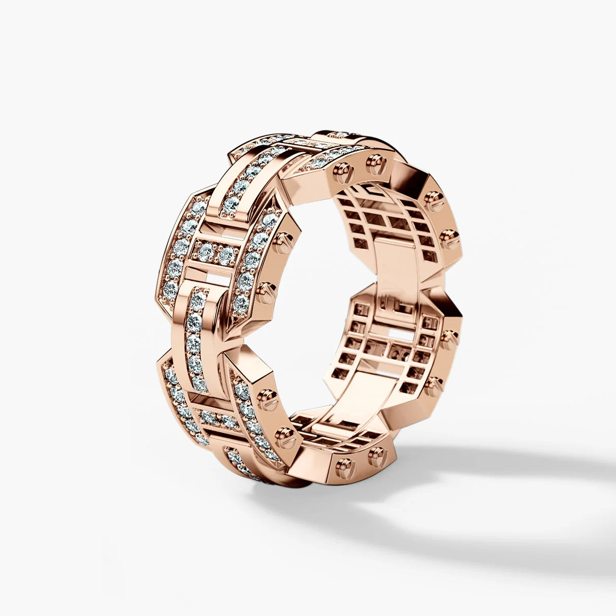 Jzora Handmade Men’s Geometric Ring – Bold Statement Band for Modern Style