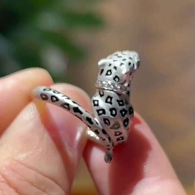 Jzora Handmade Leopard  Wrap Statement Fashion Ring
