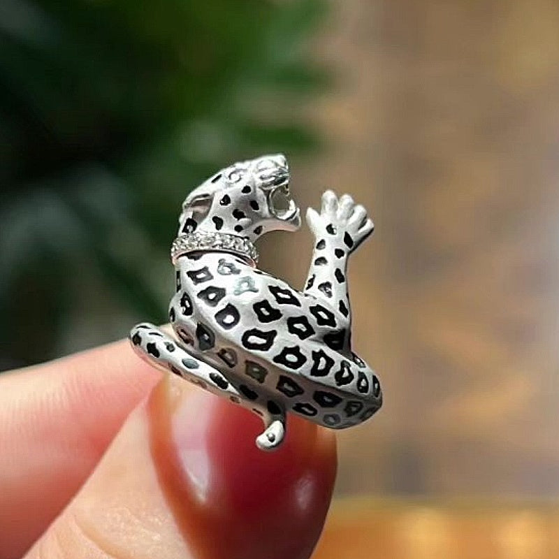 Jzora Handmade Leopard  Wrap Statement Fashion Ring