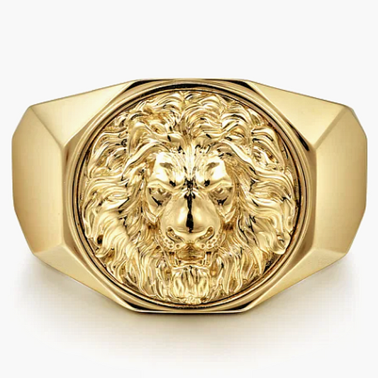 Jzora handmade lion head high polished finish men’s ring