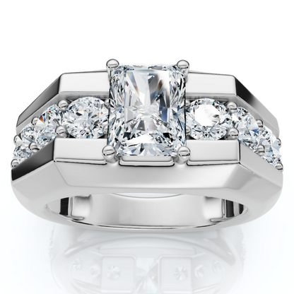 Jzora handmade 6.5ct radiant cut majestic & luxury men's statement ring