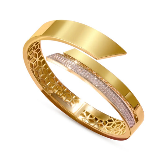 Jzora handmade Luxury golden blade open asymmetric bracelet