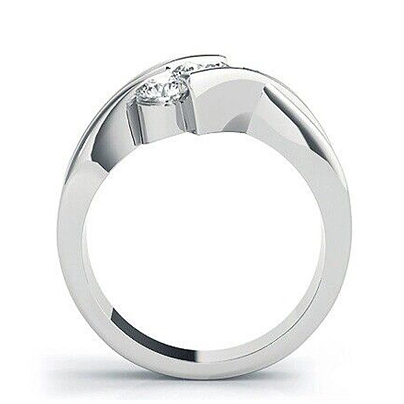 Jzora Handmade Three‑Stone Round Moissanite Intertwined Split Shank Engagement Ring