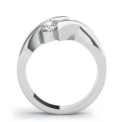 Jzora Handmade Three‑Stone Round Moissanite Intertwined Split Shank Engagement Ring