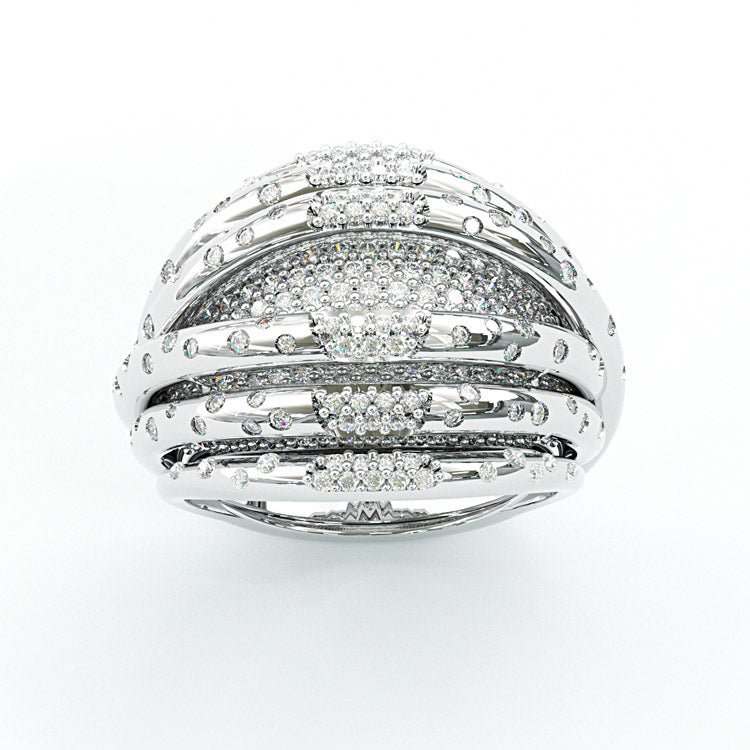 Jzora handmade gold-tone bold & statement dome twisted gold cage women's band ring